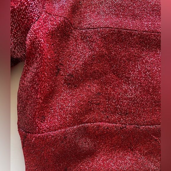 AREA Banded Crop Top Hot Booty Short Set Red Pink - Picture 7 of 8